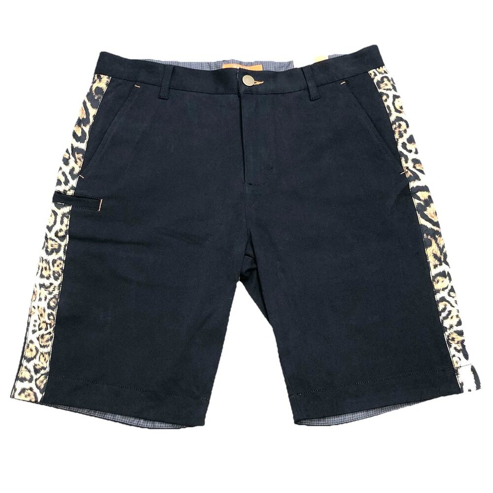 Tallia Sport Men’s Leopard Black Casual Size 30 Cotton Stretch Wrinkle Resistant